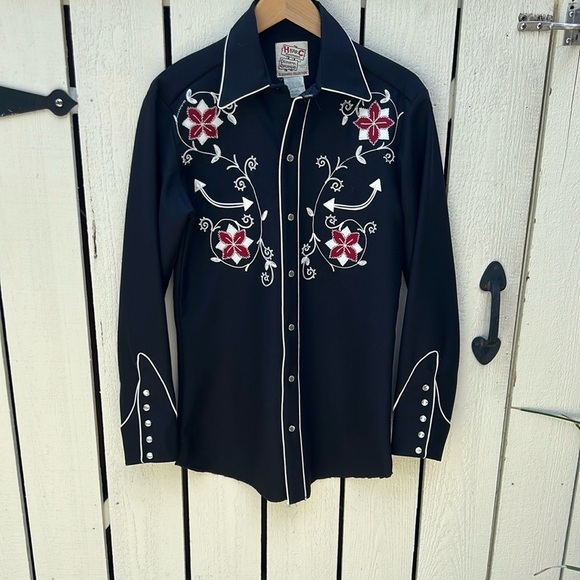 H Bar C Vintage California Ranchwear El Dorado Collection Western Sz 14 1/2 - Picture 1 of 5